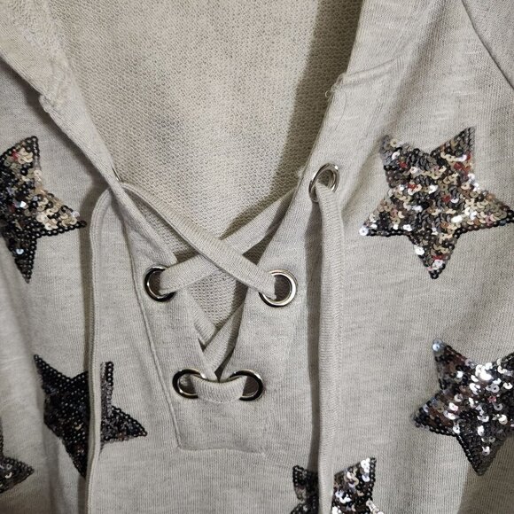 Inc International Concept Sequin Star Hoodie Size M - Picture 5 of 8